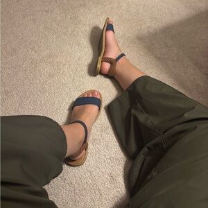 Stylish Blue and Tan Sandals